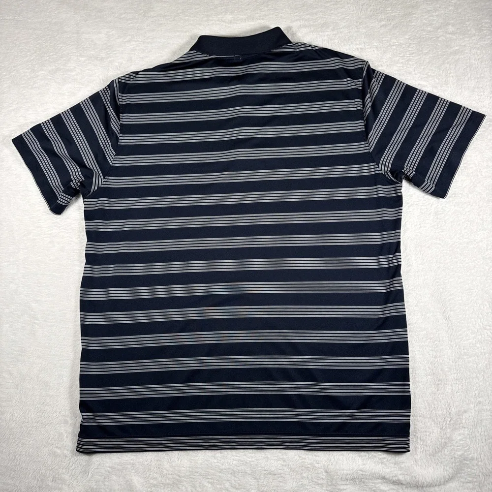 NIKE GOLF Men's Navy Blue/White Stripe SS Shirt Tour Peformance Fri-Fit  Size XL